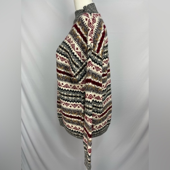 Carly Blake multi colored mock turtleneck pull over cotton sweater women’s M - Picture 6 of 15